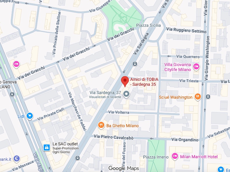 Mappa Amici di Tobia — Via Sardegna 35, Milano